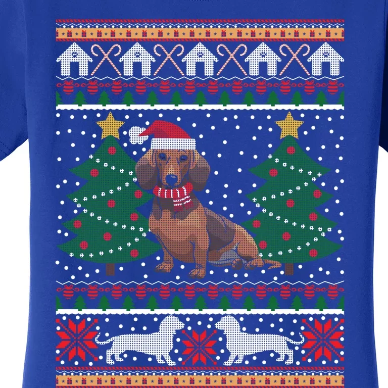 Dachshund Ugly Christmas Funny Holiday Dog Lover Xmas Gift Women's T-Shirt