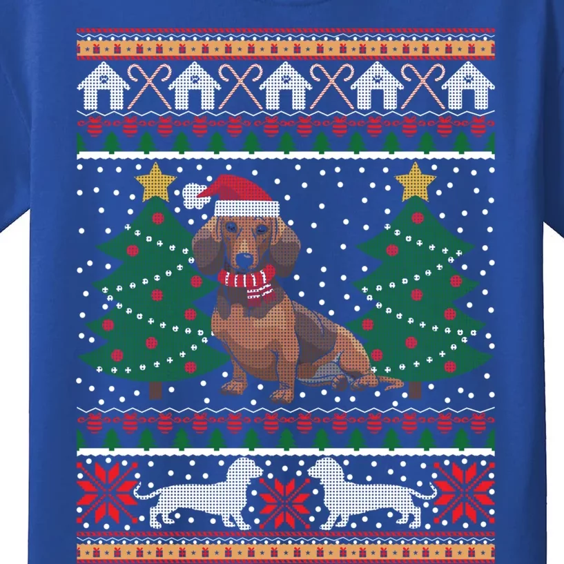 Dachshund Ugly Christmas Funny Holiday Dog Lover Xmas Gift Kids T-Shirt