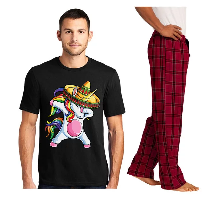 Dabbing Unicorn Cute Cinco De Mayo Women Mexican Pajama Set