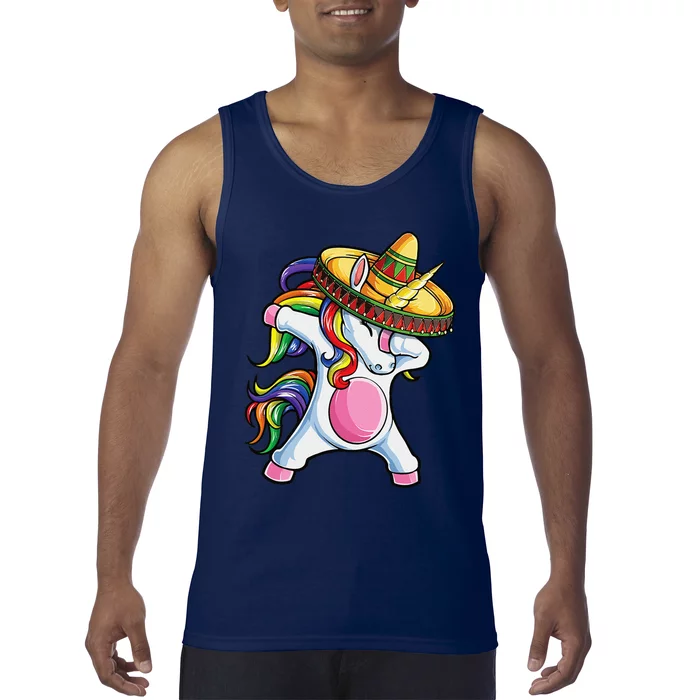 Dabbing Unicorn Cute Cinco De Mayo Women Mexican Tank Top