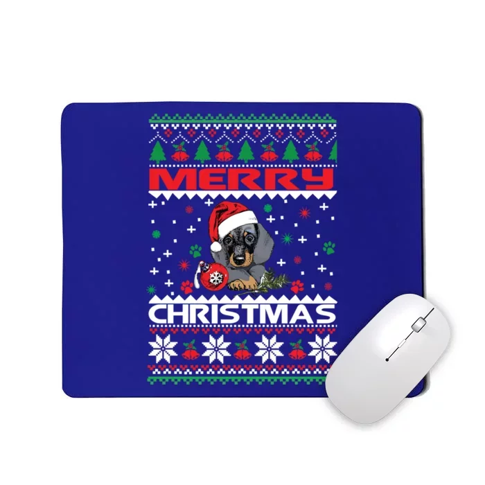 Dog Ugly Christmas Sweater Style Design Cute Dachshund Xmas Cute Gift Mousepad