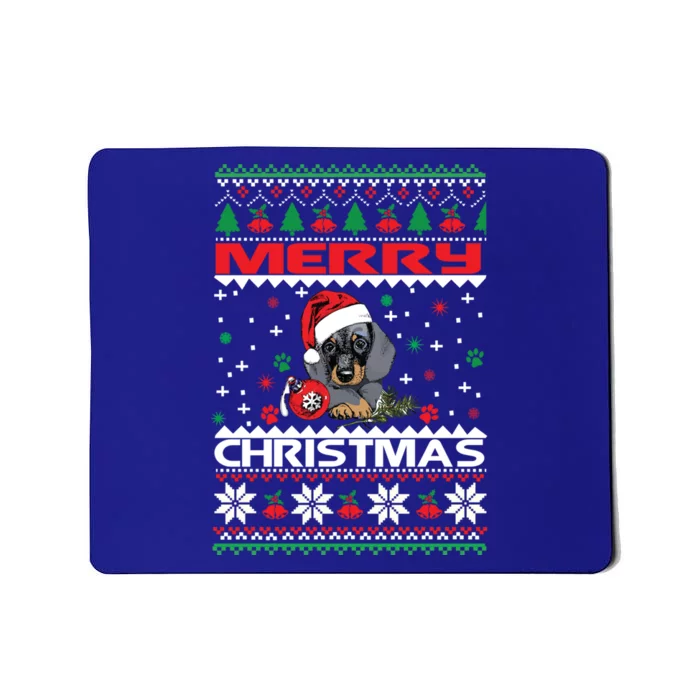 Dog Ugly Christmas Sweater Style Design Cute Dachshund Xmas Cute Gift Mousepad