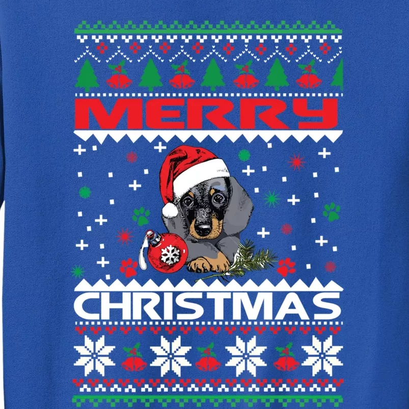 Dog Ugly Christmas Sweater Style Design Cute Dachshund Xmas Cute Gift Tall Sweatshirt