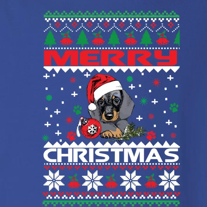 Dog Ugly Christmas Sweater Style Design Cute Dachshund Xmas Cute Gift Toddler Long Sleeve Shirt