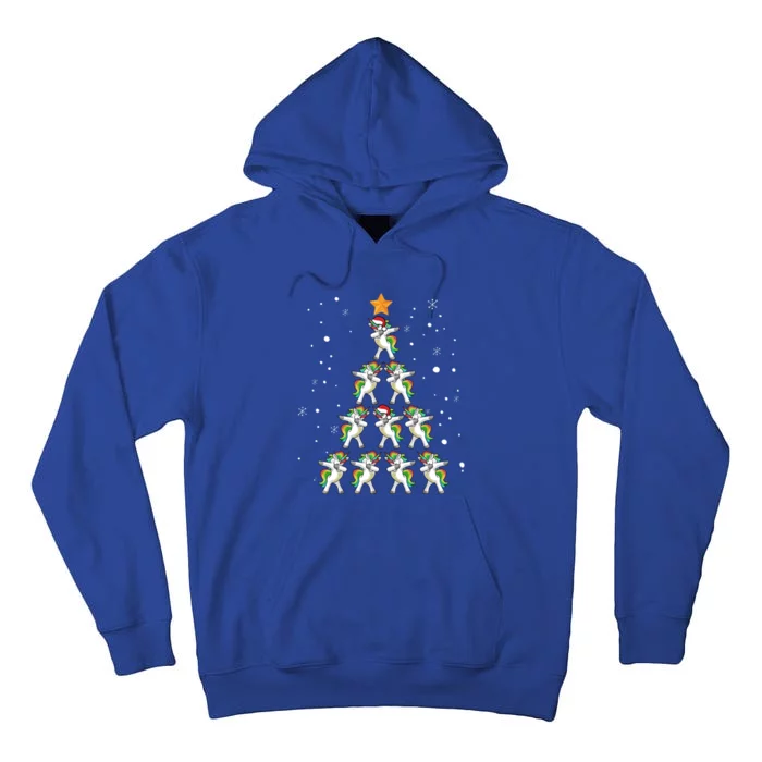 Dabbing Unicorn Christmas Gift Dab Christmas Tree Tall Hoodie