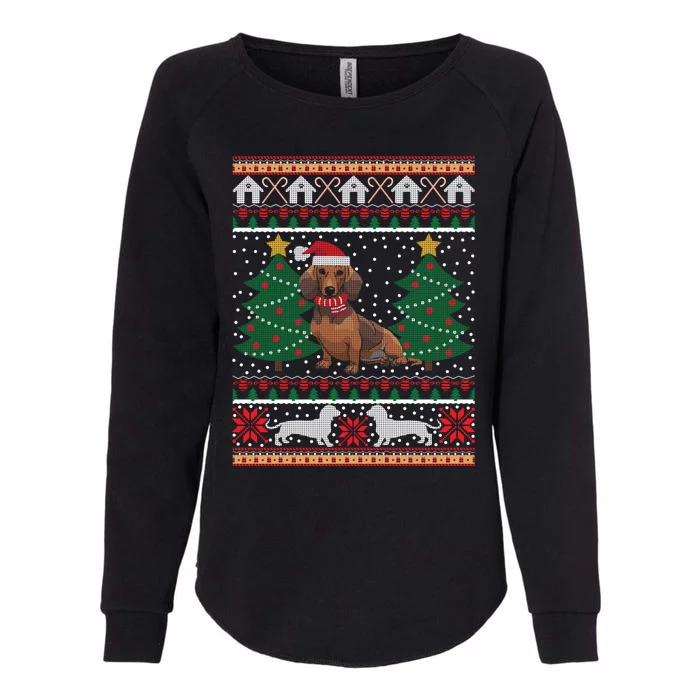 Dachshund Ugly Christmas Funny Holiday Dog Lover Xmas Gift Cool Gift Womens California Wash Sweatshirt