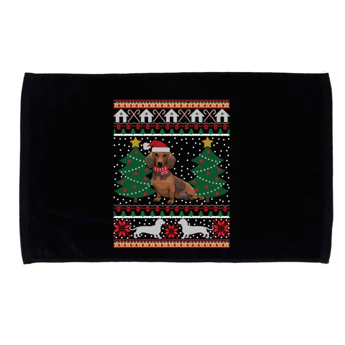 Dachshund Ugly Christmas Funny Holiday Dog Lover Xmas Gift Cool Gift Microfiber Hand Towel