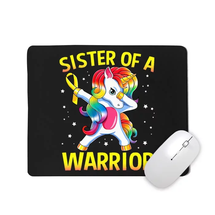 Dabbing Unicorn Childhood Cancer Awareness Proud Sister Mousepad