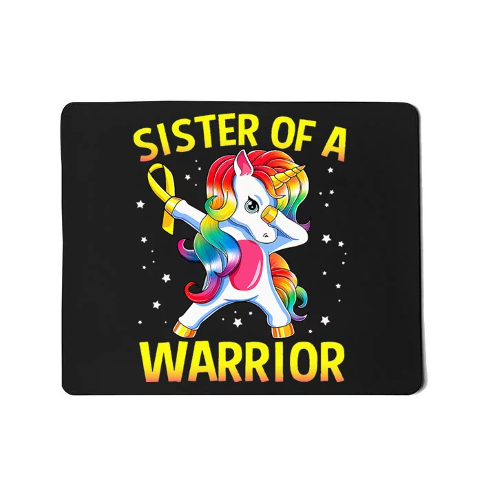 Dabbing Unicorn Childhood Cancer Awareness Proud Sister Mousepad