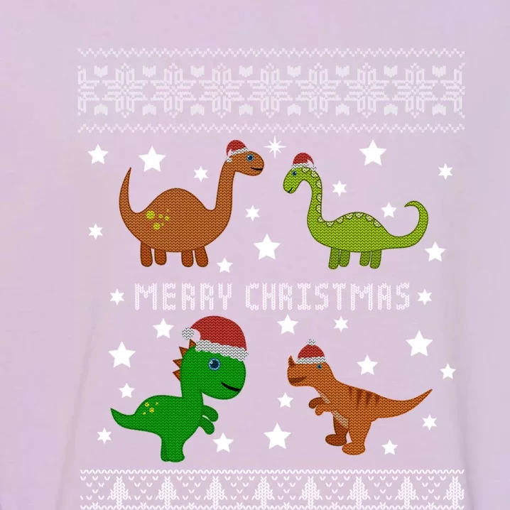 Dinosaur Ugly Christmas Sweater Funny Xmas Gift Adults Meaningful Gift Garment-Dyed Sweatshirt