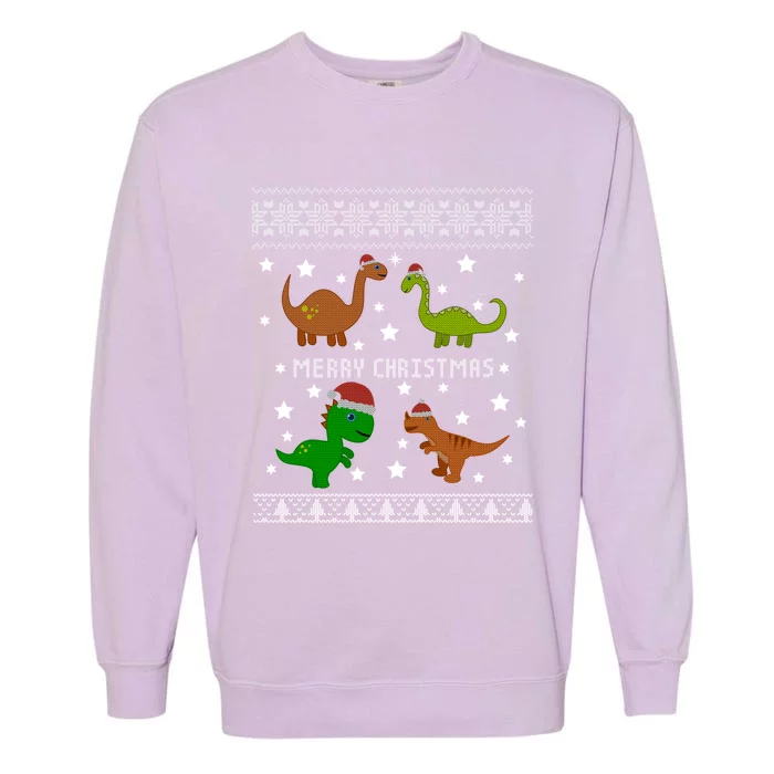 Dinosaur Ugly Christmas Sweater Funny Xmas Gift Adults Meaningful Gift Garment-Dyed Sweatshirt