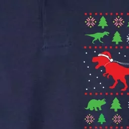 Dinosaur Ugly Christmas Sweater For Adults Softstyle Adult Sport Polo