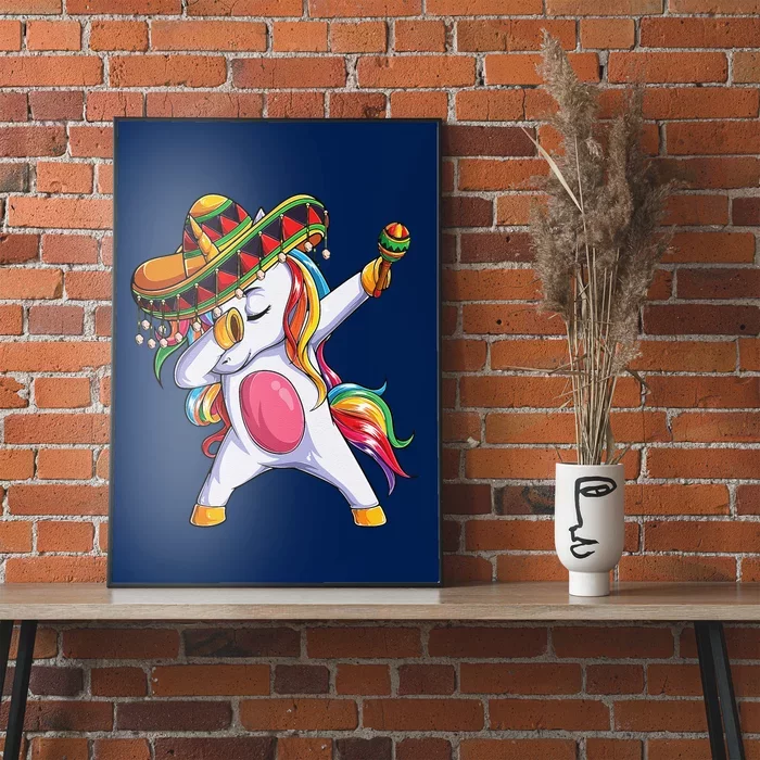 Dabbing Unicorn Cinco De Mayo Mexican Gift Poster