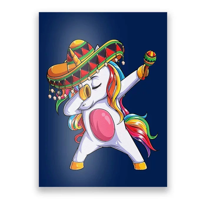 Dabbing Unicorn Cinco De Mayo Mexican Gift Poster