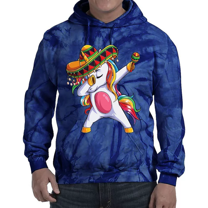 Dabbing Unicorn Cinco De Mayo Mexican Gift Tie Dye Hoodie