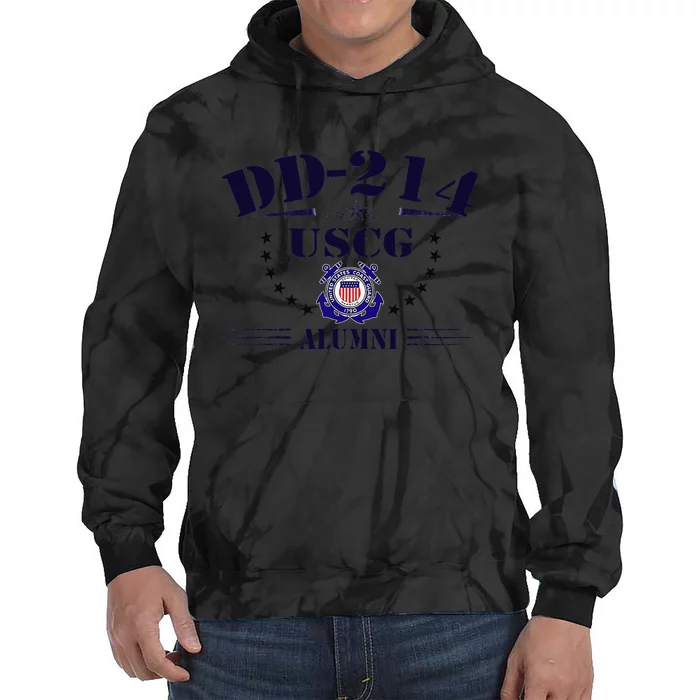 DD214 US Coast Guard (USCG) Alumni Tie Dye Hoodie