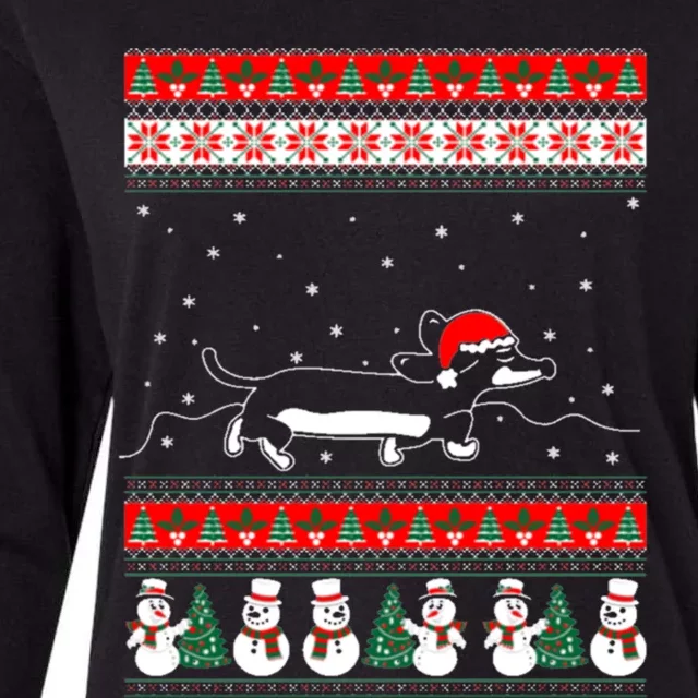 Dachshund Ugly Christmas Gift For Christmas Birthday Womens Cotton Relaxed Long Sleeve T-Shirt