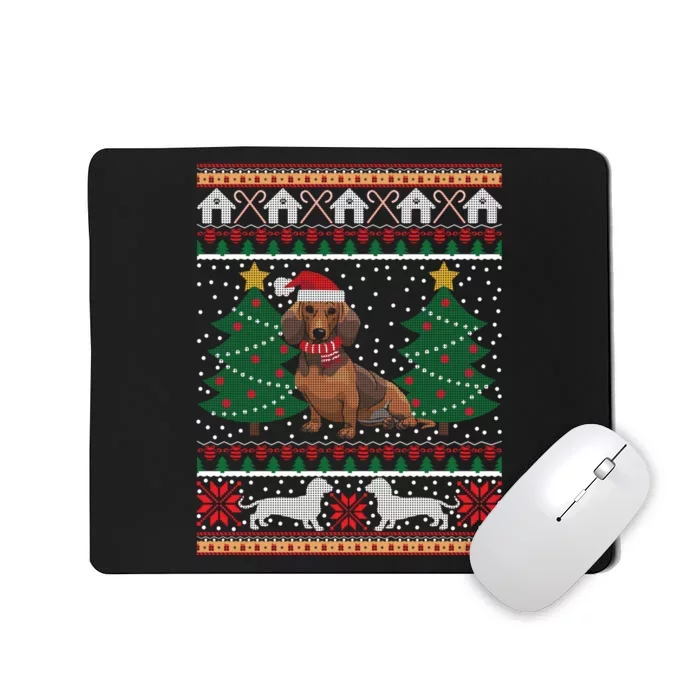 Dachshund Ugly Christmas Funny Holiday Dog Lover Xmas Gift Mousepad