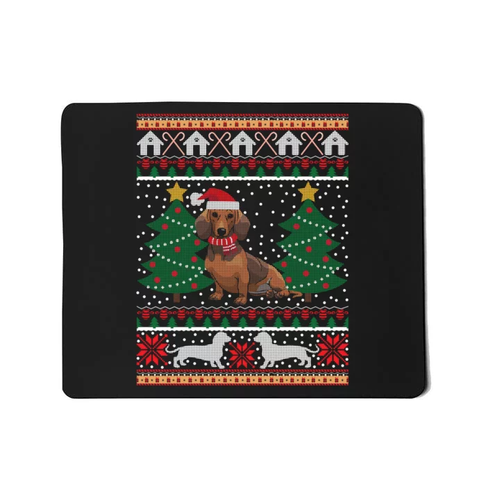 Dachshund Ugly Christmas Funny Holiday Dog Lover Xmas Gift Mousepad