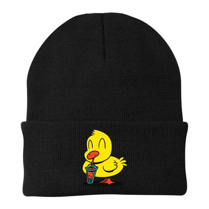 Duck Bubble Tea Knit Cap Winter Beanie