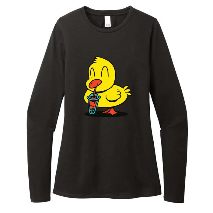 Duck Bubble Tea Womens CVC Long Sleeve Shirt