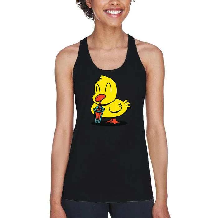 Duck Bubble Tea Women's Racerback Tank