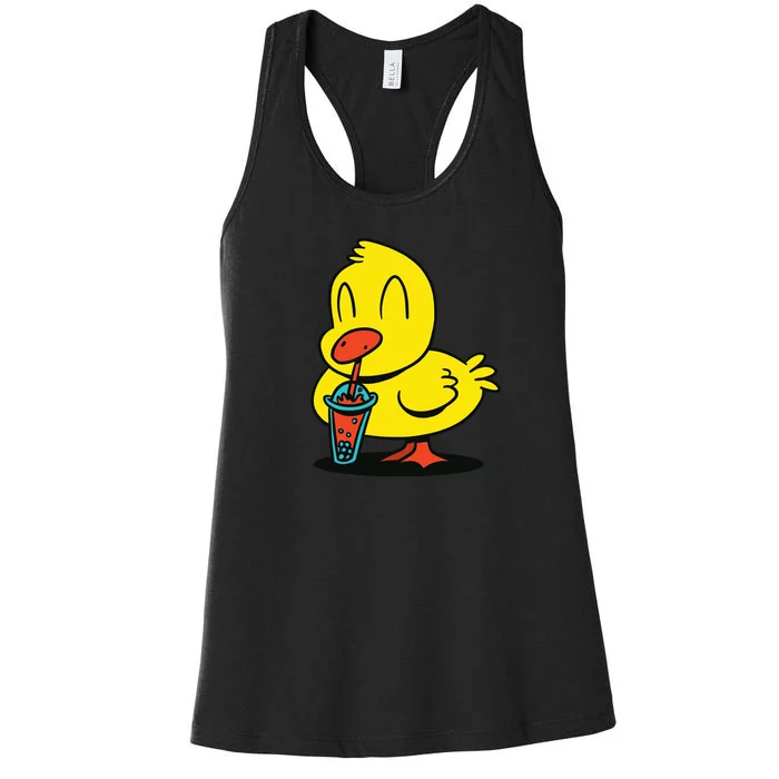 Duck Bubble Tea Women's Racerback Tank