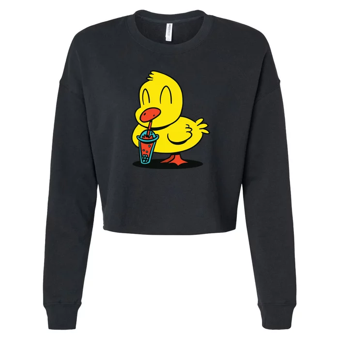 Duck Bubble Tea Cropped Pullover Crew