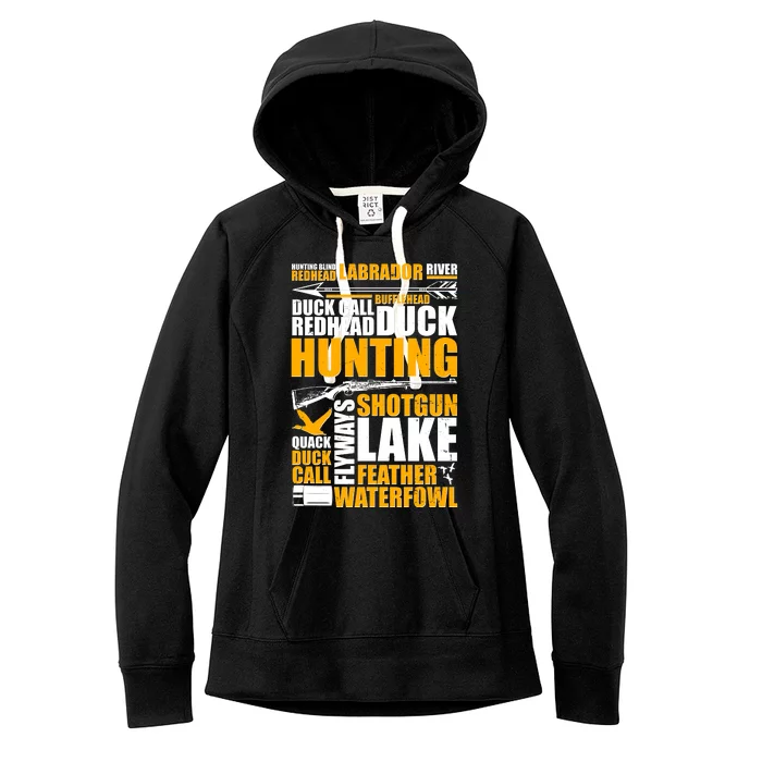 Duck Call Redhead Duck Hunting Women's Fleece Hoodie