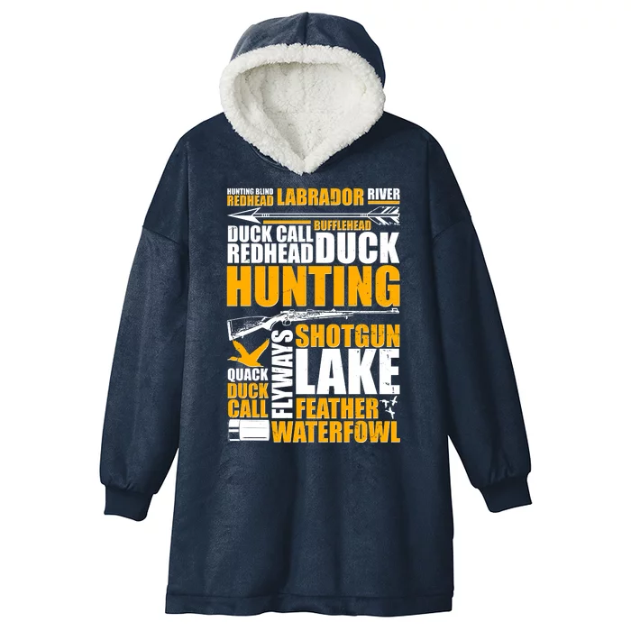 Duck Call Redhead Duck Hunting Hooded Wearable Blanket