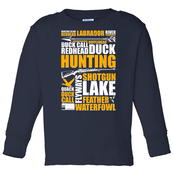 Duck Call Redhead Duck Hunting Toddler Long Sleeve Shirt