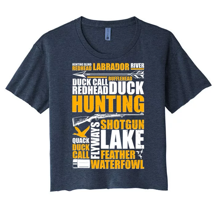 Duck Call Redhead Duck Hunting Women's Crop Top Tee