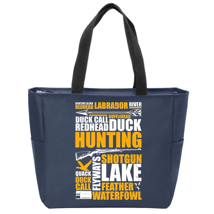 Duck Call Redhead Duck Hunting Zip Tote Bag