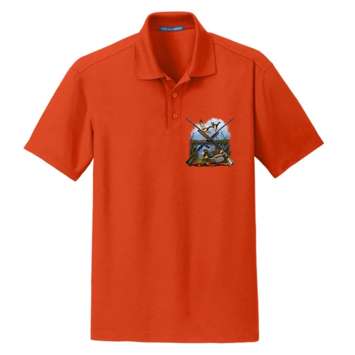 Duck Hunting Layout Dry Zone Grid Performance Polo