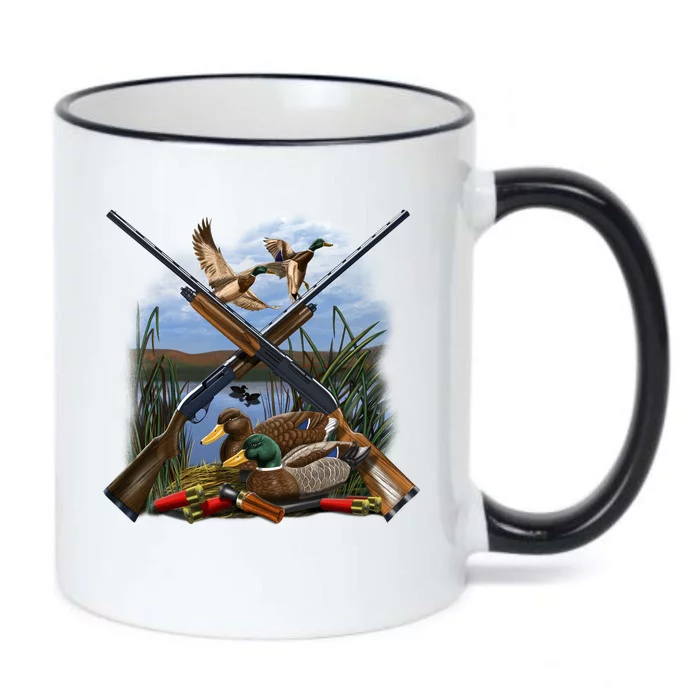 Duck Hunting Layout Black Color Changing Mug