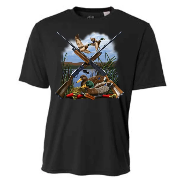 Duck Hunting Layout Cooling Performance Crew T-Shirt