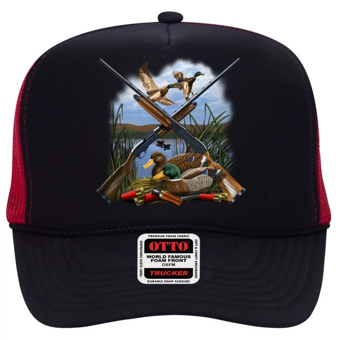 Duck Hunting Layout High Crown Mesh Trucker Hat