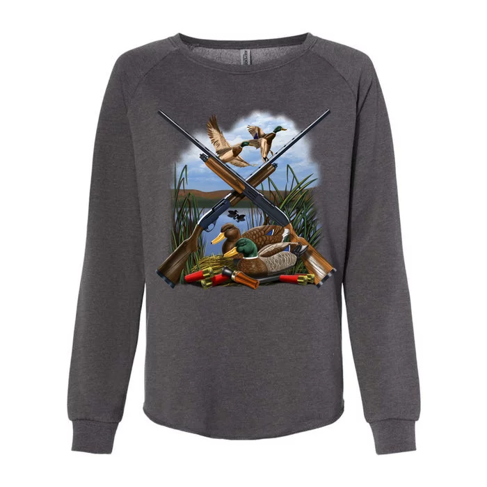 Duck Hunting Layout Womens California Wash Sweatshirt