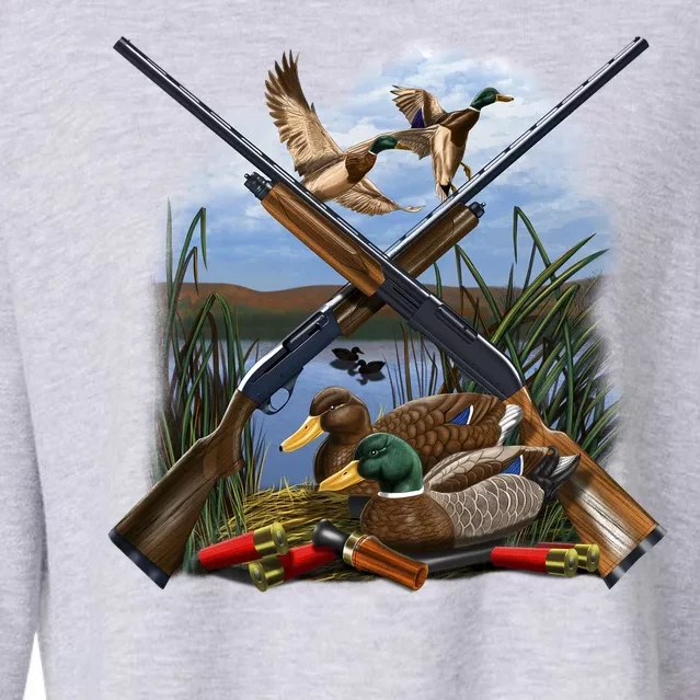 Duck Hunting Layout Cropped Pullover Crew