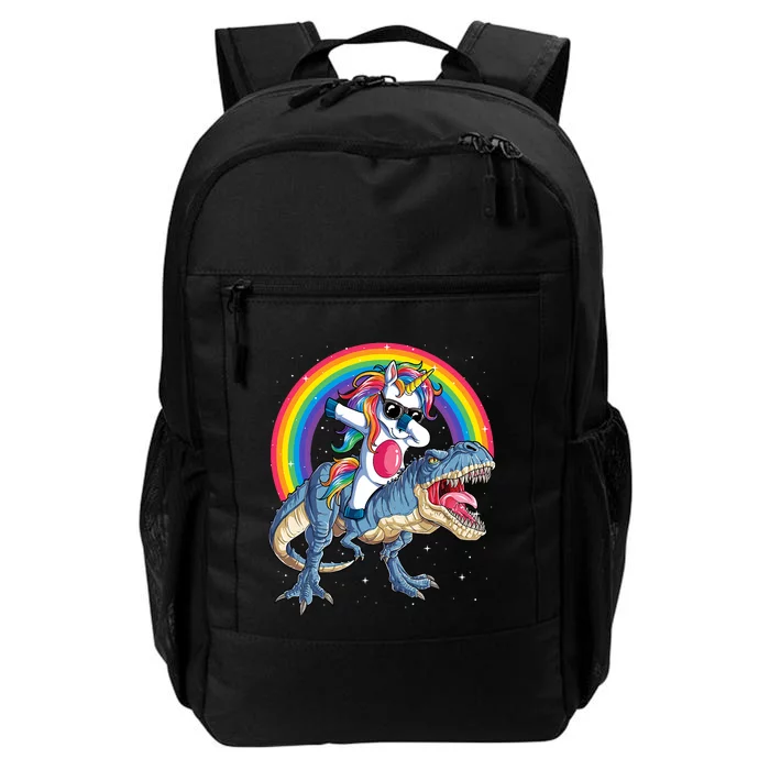 Dabbing Unicorn Dinosaur T Rex Rainbow Galaxy Daily Commute Backpack