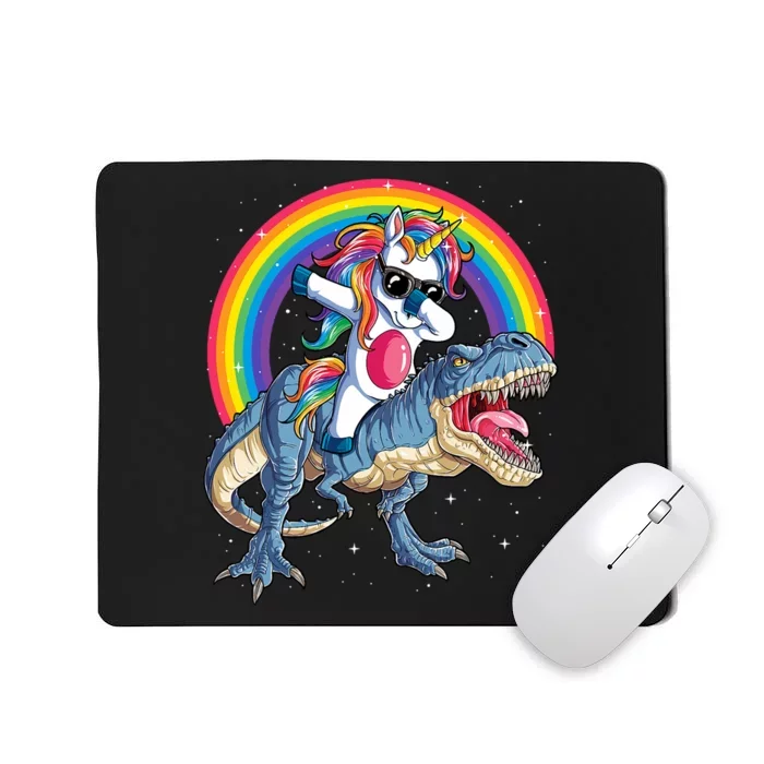 Dabbing Unicorn Dinosaur T Rex Rainbow Galaxy Mousepad