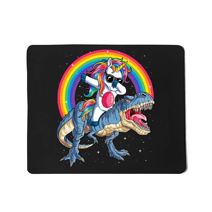 Dabbing Unicorn Dinosaur T Rex Rainbow Galaxy Mousepad