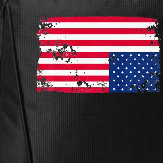 Distress Upside Down American Flag City Backpack