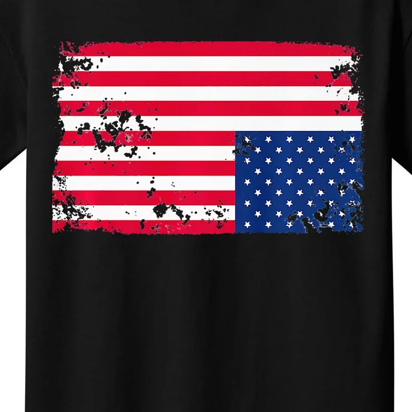 Distress Upside Down American Flag Kids T-Shirt