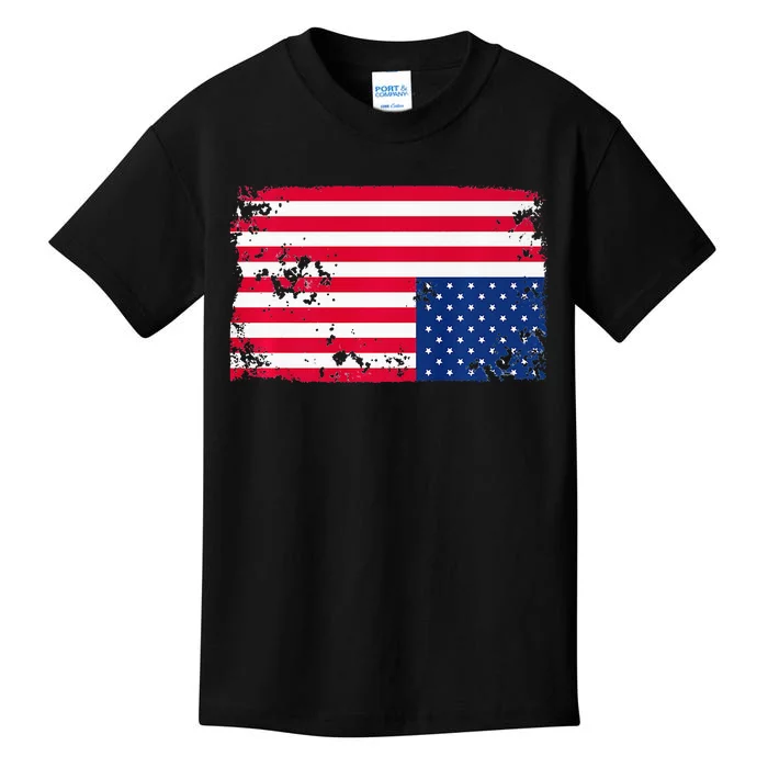 Distress Upside Down American Flag Kids T-Shirt