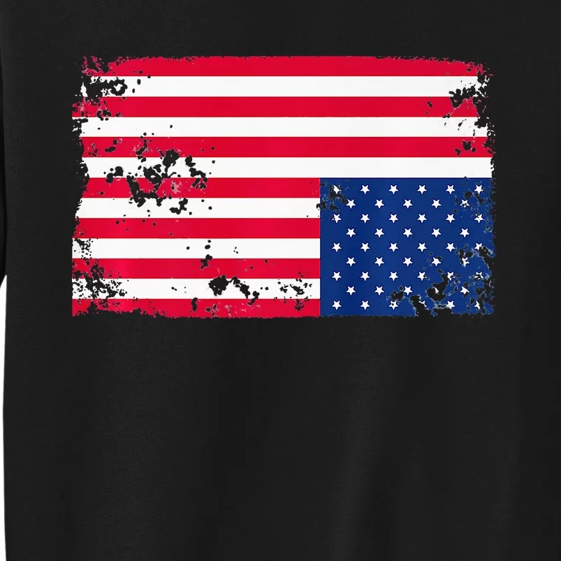 Distress Upside Down American Flag Sweatshirt