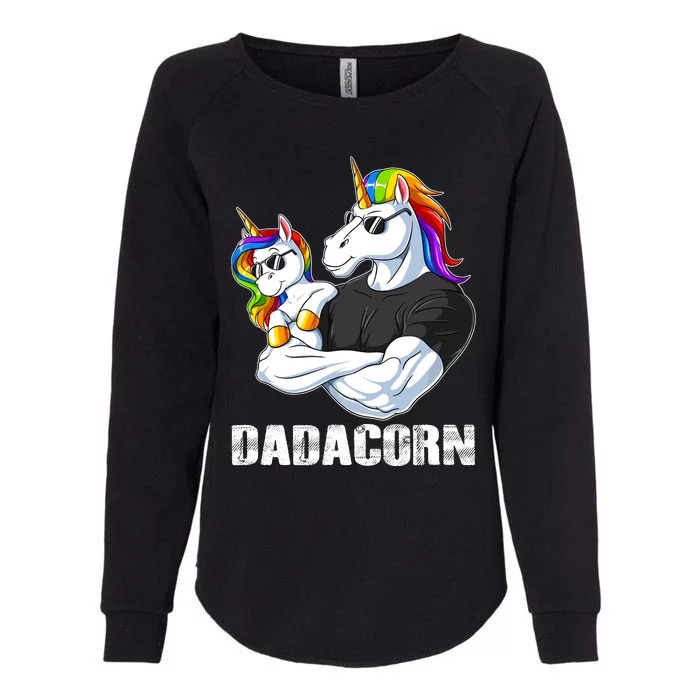 Dadacorn Unicorn Dad And Baby Christmas Papa Gift Womens California Wash Sweatshirt