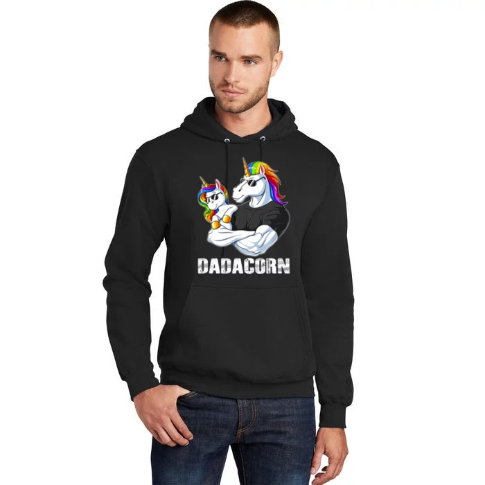 Dadacorn Unicorn Dad And Baby Christmas Papa Gift Tall Hoodie