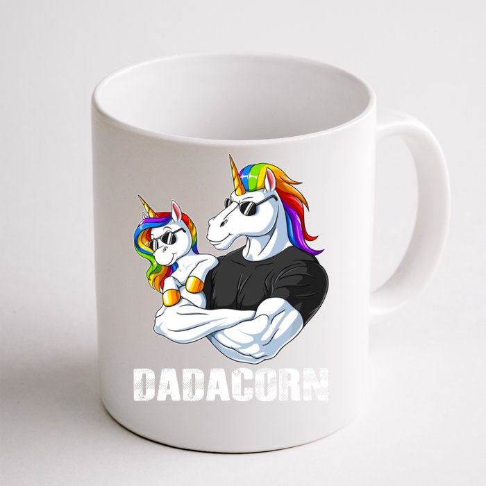 Dadacorn Unicorn Dad And Baby Christmas Papa Gift Front & Back Coffee Mug