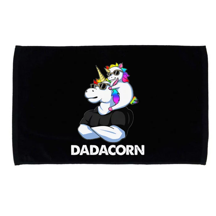 Dadacorn Unicorn Dad And Baby Christmas Papa Fathers Day Microfiber Hand Towel